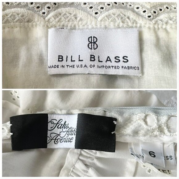 Bill Blass Silver Gray Eyelet Sleeveless Dress, Size 6 - Picture 3 of 16